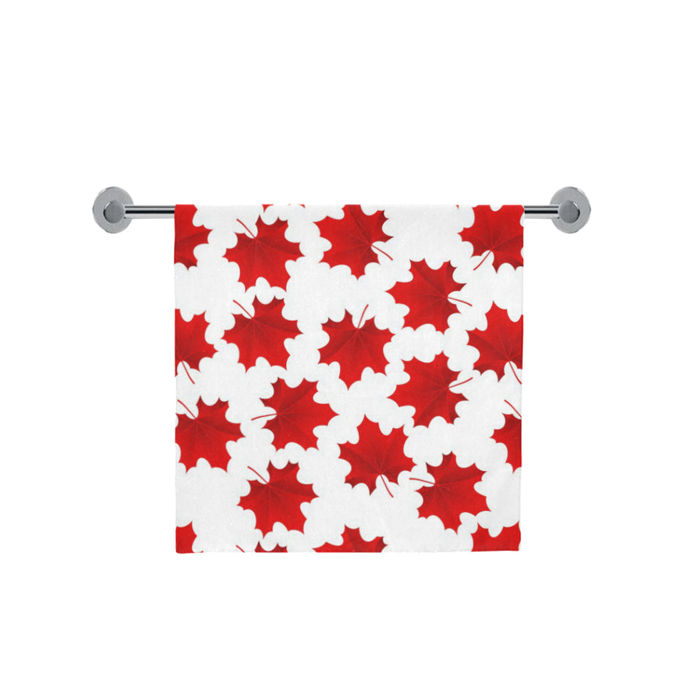 Red Maple Leaves Pattern Bath Towel