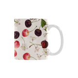 Cherry Flower Butterfly Pattern Classical White Mug (FulFilled In US)