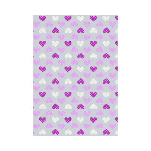 Heart Purple Pokka Dot Pattern House Flag Garden Flag