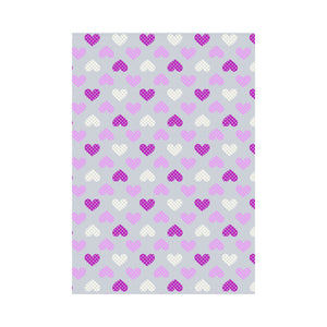 Heart Purple Pokka Dot Pattern House Flag Garden Flag
