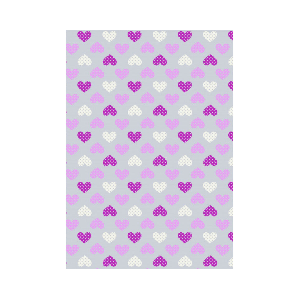 Heart Purple Pokka Dot Pattern House Flag Garden Flag