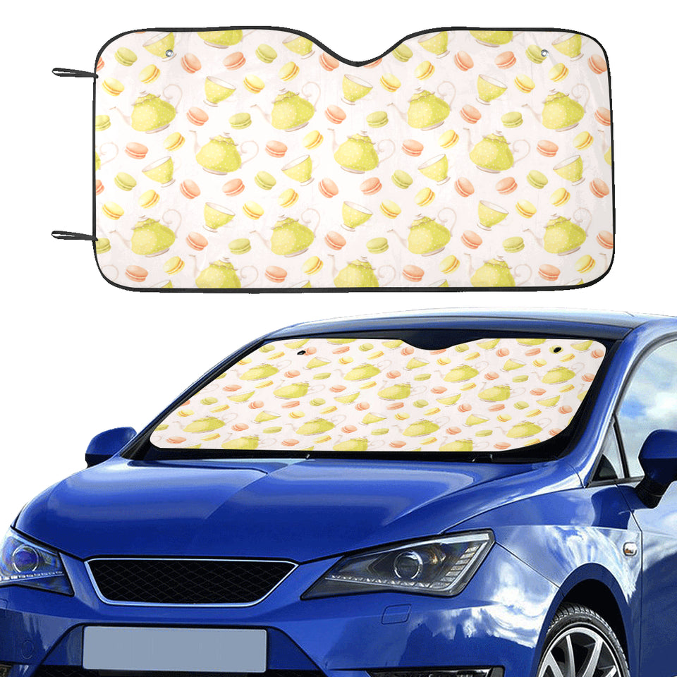 Tea pots Pattern Print Design 03 Car Sun Shade