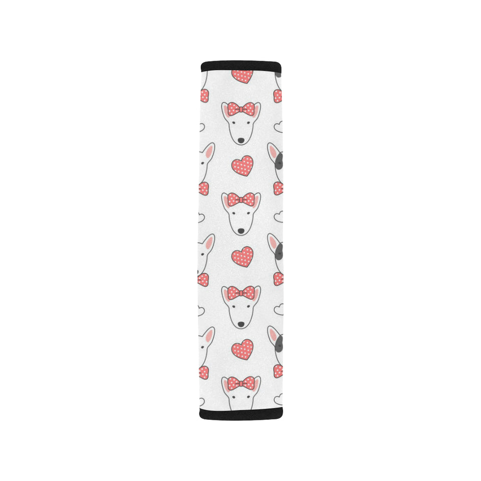 Bull Terrier Pattern Print Design 04 Car Seat Belt Cover