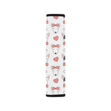 Bull Terrier Pattern Print Design 04 Car Seat Belt Cover