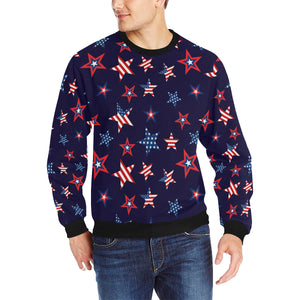 USA Star Pattern Theme Men's Crew Neck Sweatshirt