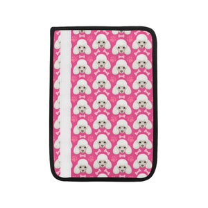 Poodle Pattern Pink background Car Seat Belt Cover