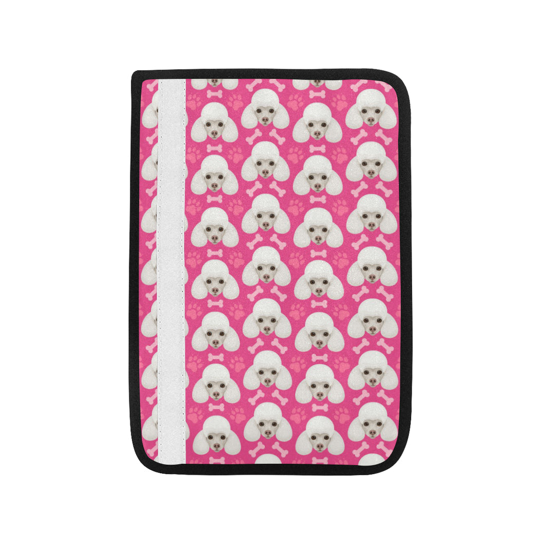 Poodle Pattern Pink background Car Seat Belt Cover