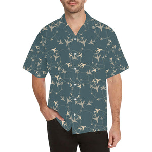 Airplane Circle Pattern Men's All Over Print Hawaiian Shirt