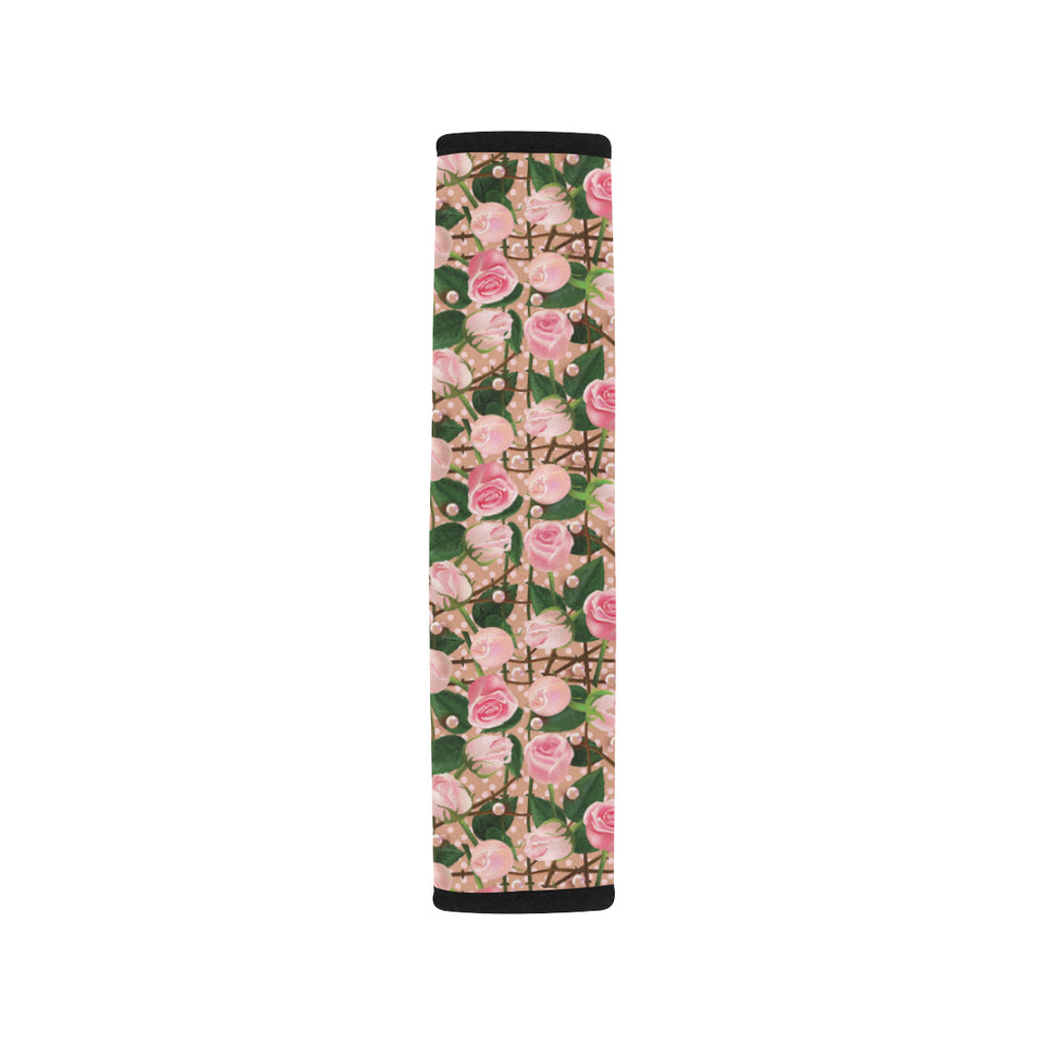 Rose Pattern Print Design 04 Car Seat Belt Cover