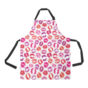 Lips Pattern Print Design 04 Adjustable Apron