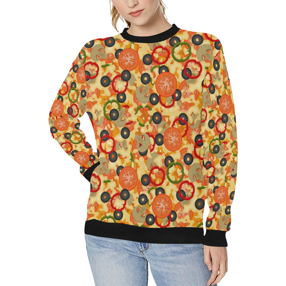Pizza Texture Pattern Women's Crew Neck Sweatshirt