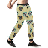 Pug Head Pattern Unisex Casual Sweatpants