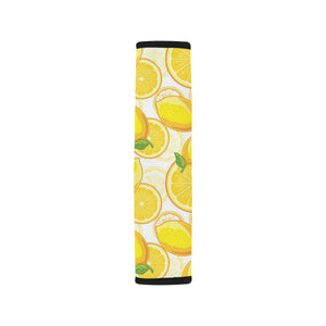 Lemon Pattern Background Car Seat Belt Cover