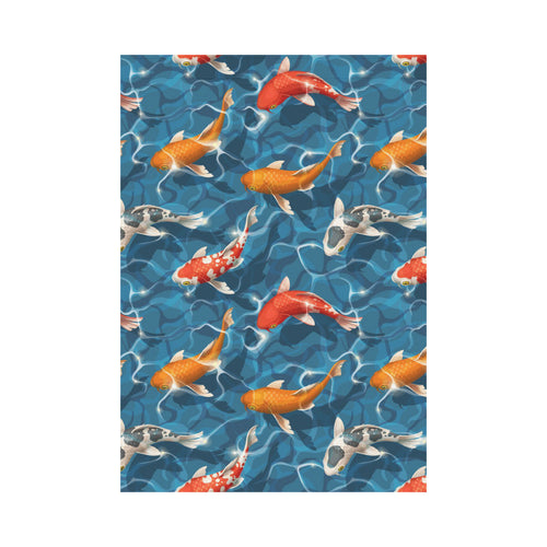 Koi Fish Carp Fish in Water Pattern House Flag Garden Flag