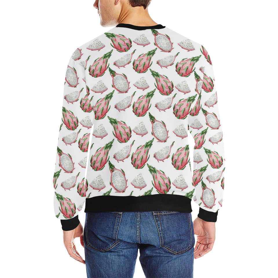 Dragon Fruit Pattern Men's Crew Neck Sweatshirt