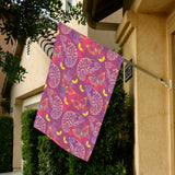 Pink Chameleon Lizard Butterfly Pattern House Flag Garden Flag