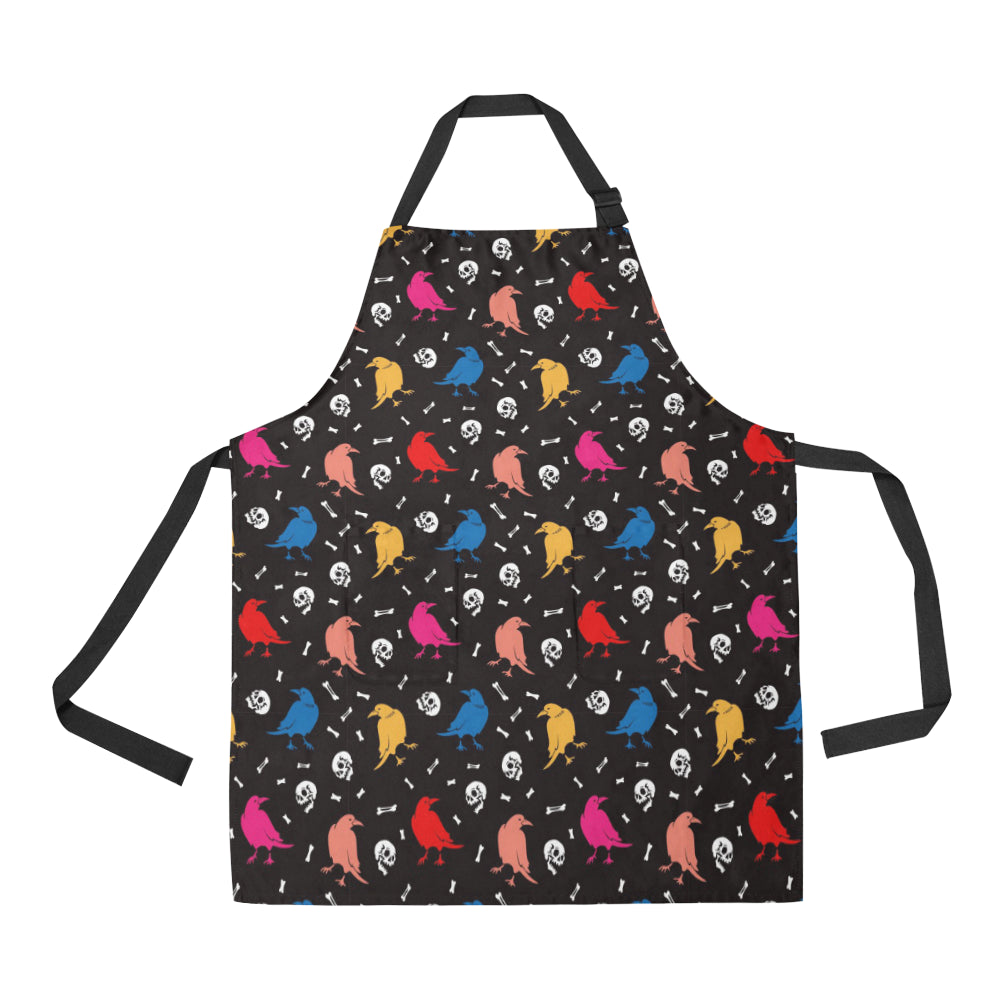 Colorful Crow Pattern Adjustable Apron