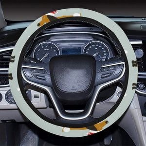 Dachshund Chirstmas Pattern Car Steering Wheel Cover