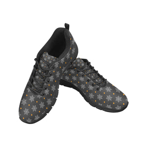 Cobweb Spider Web Pokka Dot Pattern Men's Sneakers Black