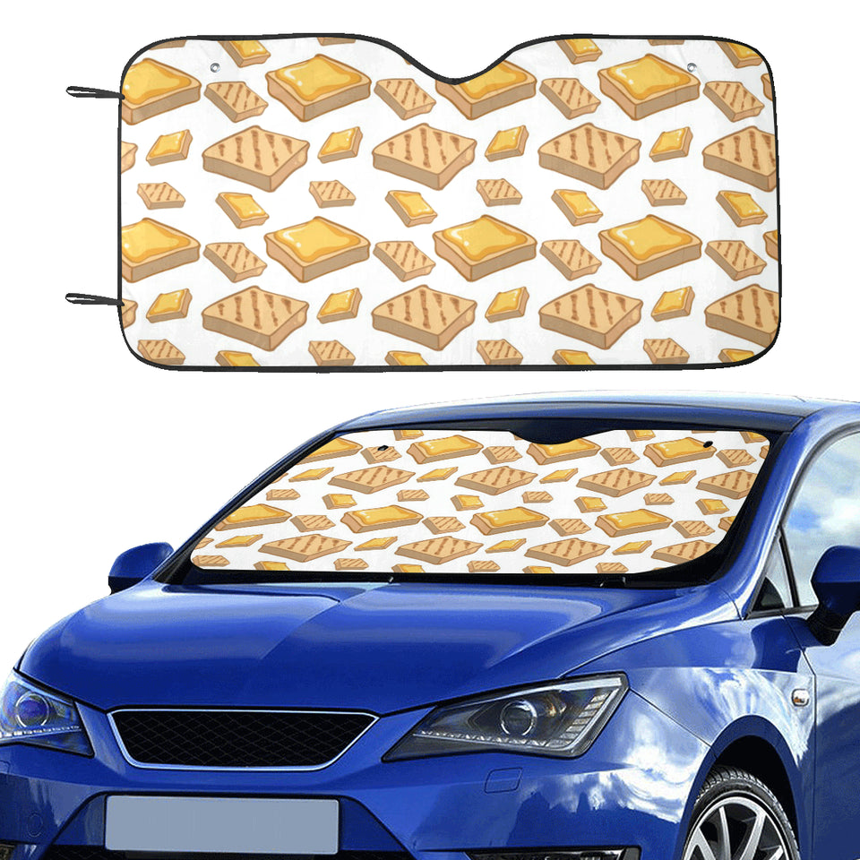 Bread Toast Pattern Print Design 03 Car Sun Shade