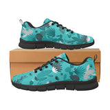 Green Cactus Pattern Men's Sneakers Black