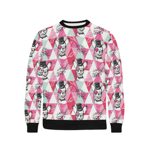 Cool Chihuahua Pink Pattern Men's Crew Neck Sweatshirt