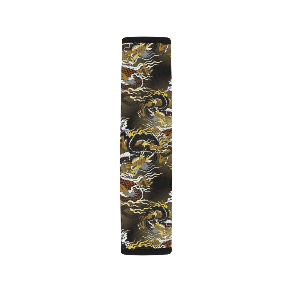 Gold Dragon Pattern Car Seat Belt Cover