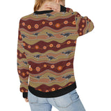 Kangaroo Aboriginal Pattern Women's Crew Neck Sweatshirt
