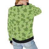 Lime Pattern Background Women's Crew Neck Sweatshirt