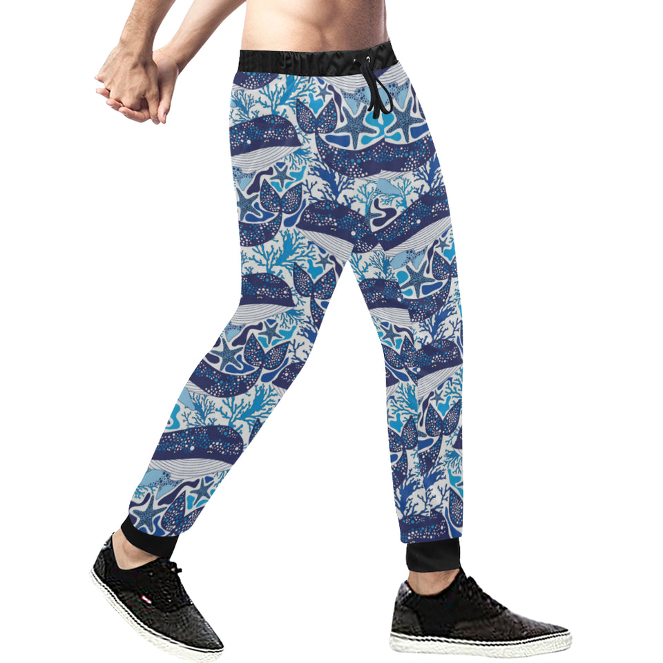 Whale Starfish Pattern Unisex Casual Sweatpants