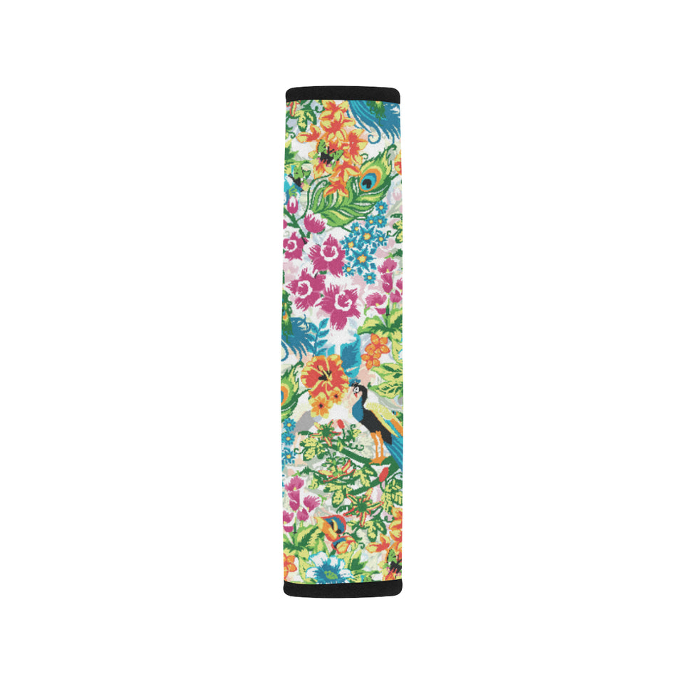 Colorful Peacock Pattern Car Seat Belt Cover