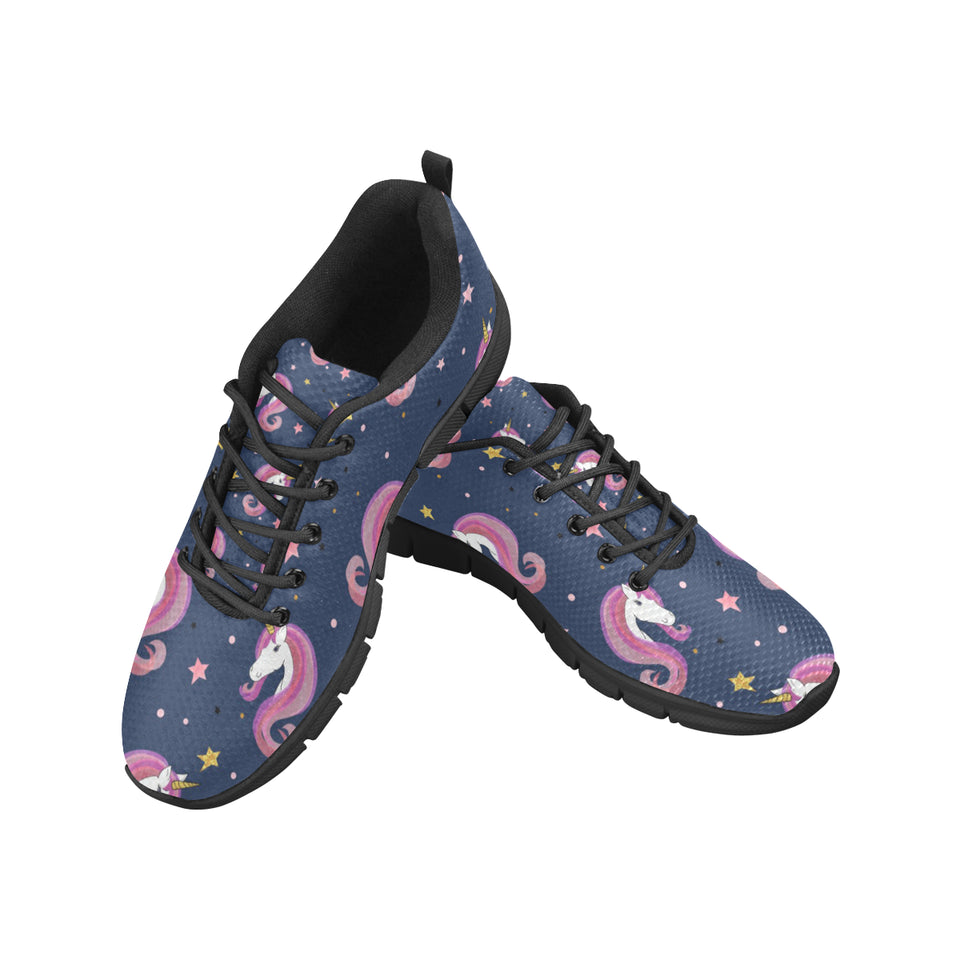 Unicorn Head Pattern Men's Sneakers Black