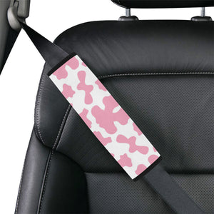 Pink Cow Skin Pattern Car Seat Belt Cover