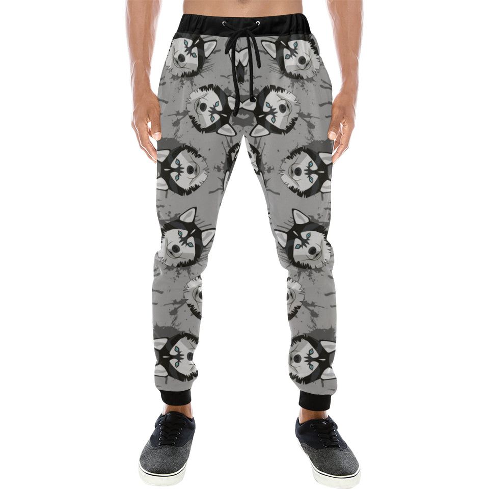 Siberian Husky Pattern Theme Unisex Casual Sweatpants