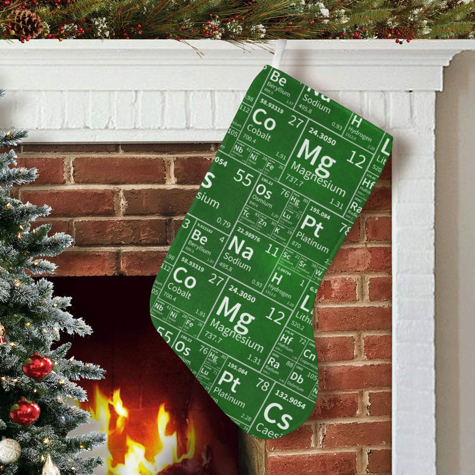 Chemistry Periodic Table Pattern Print Design 04 Christmas Stocking