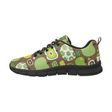 Green Apple Pattern Men's Sneakers Black