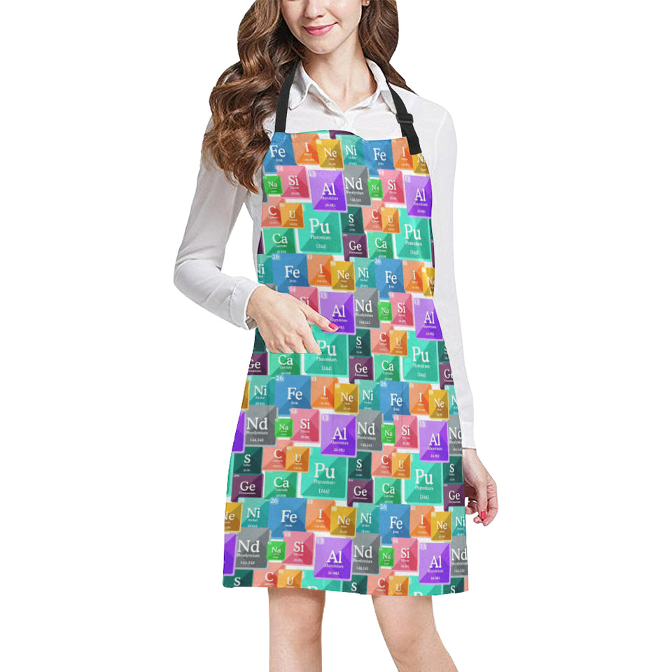 Chemistry Periodic Table Pattern Print Design 05 Adjustable Apron