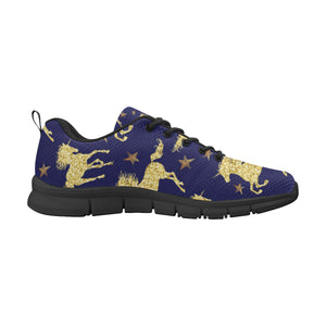 Unicorn Gold Pattern Men's Sneakers Black