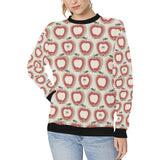 Red Apple Pattern Women's Crew Neck Sweatshirt
