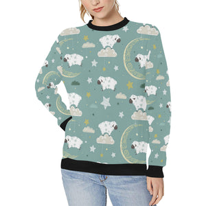 Sheep Sweet Dream Pattern Women's Crew Neck Sweatshirt