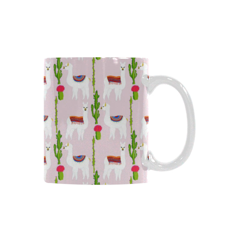 Llama Cactus Pattern Classical White Mug (FulFilled In US)