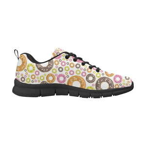 Colorful Donut Pattern Men's Sneakers Black