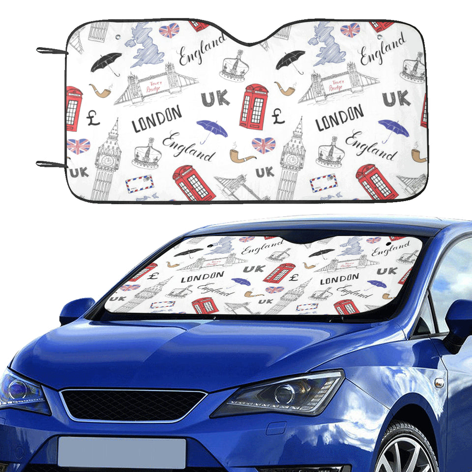 British Pattern Print Design 01 Car Sun Shade