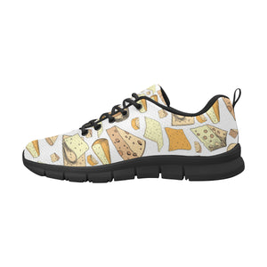 Cheese Pattern Theme Men's Sneakers Black