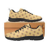 American Football Ball Pattern Yellow Background Men's Sneakers Black