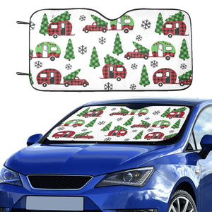 Camper Van Pattern Print Design 05 Car Sun Shade