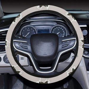 Siberian Husky Pattern Background Car Steering Wheel Cover