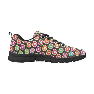 Colorful Apple Pattern Men's Sneakers Black