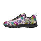 Colorful Suger Skull Pattern Men's Sneakers Black