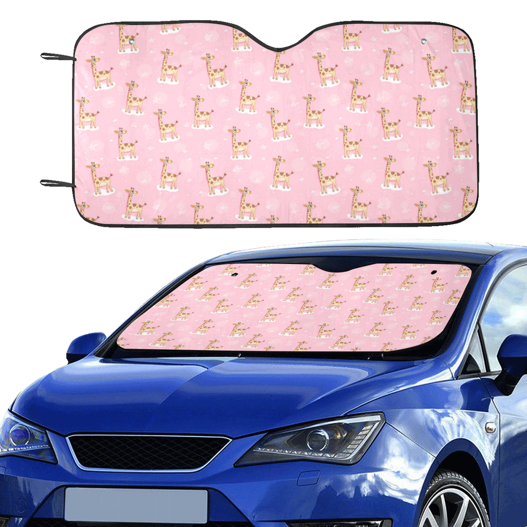 Giraffe Pattern Print Design 01 Car Sun Shade